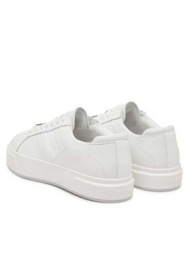 Calvin Klein Sneakersy Basket Cups Lace Up Logo Tape YW0YW02007 Biały