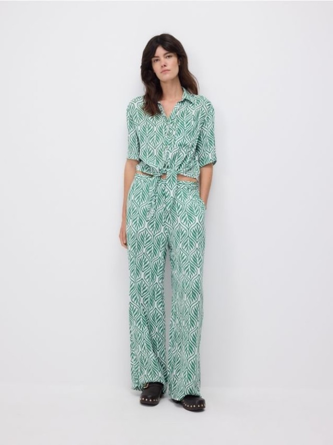 Luźne spodnie z wiskozy - wielobarwny