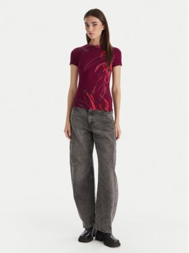 Desigual T-Shirt Lala 25WWTK16 Bordowy Regular Fit