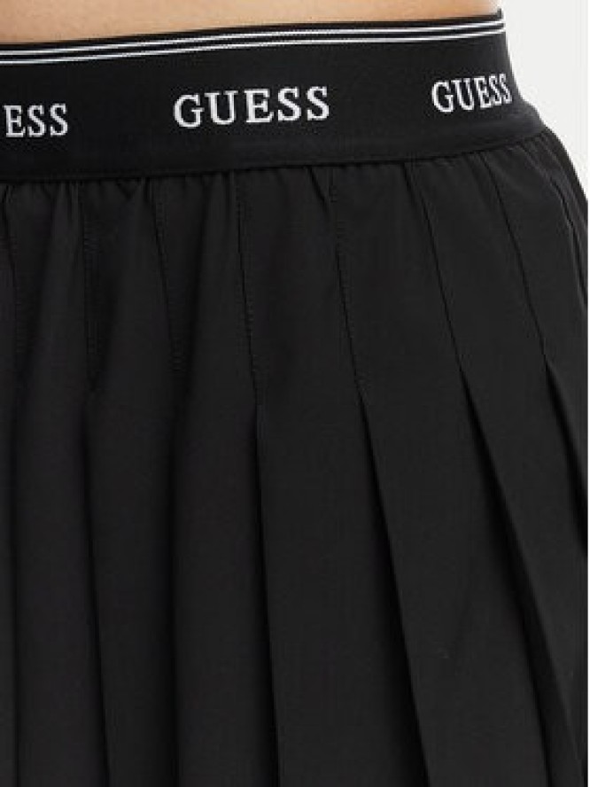 Guess Spódnica plisowana V6GD11 W1802 Czarny Regular Fit