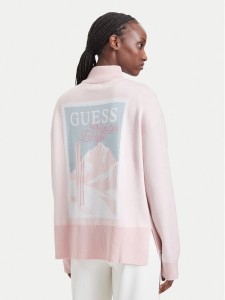 Guess Sweter V6BR12 Z1673 Różowy jasny Regular Fit
