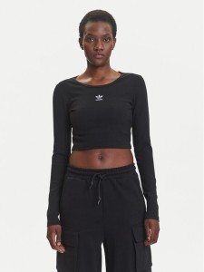 adidas Bluzka Essentials Ribbed IW5725 Czarny Slim Fit