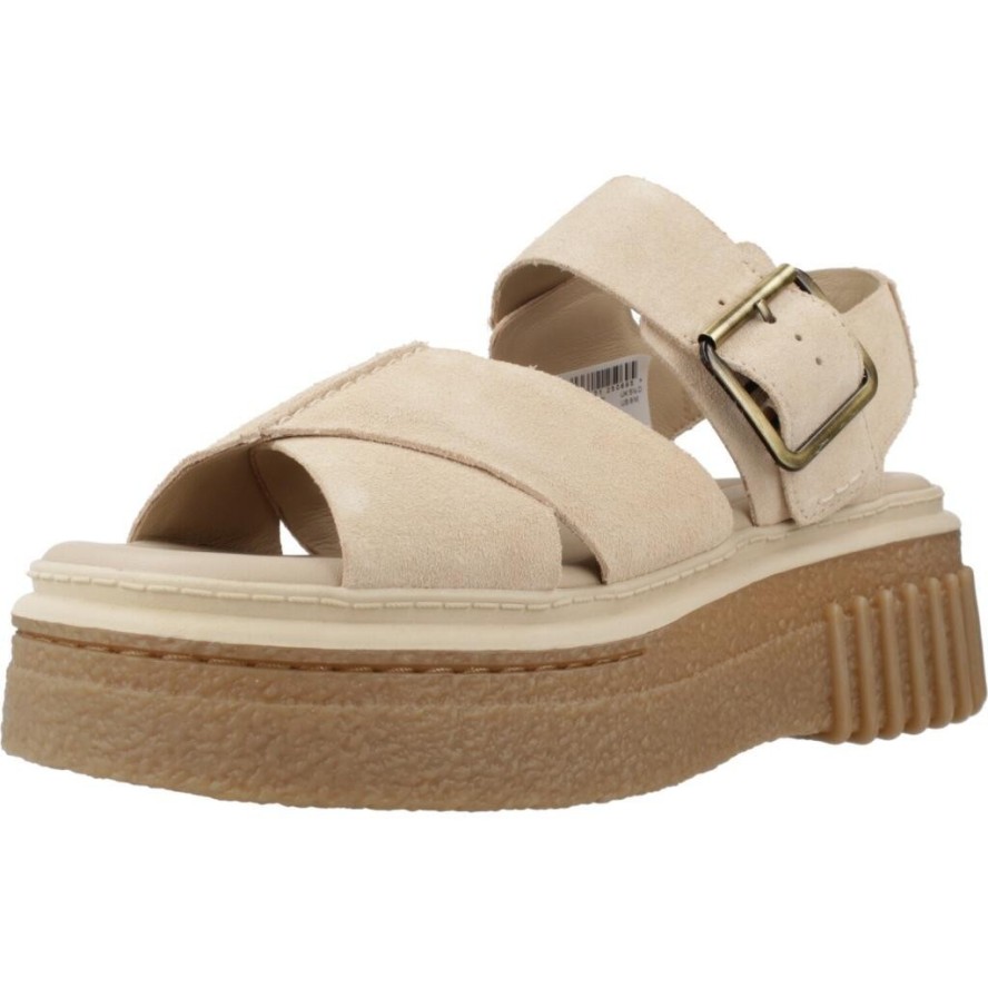 Sandały CLARKS EVAMAR WISH Jasnobrązowy