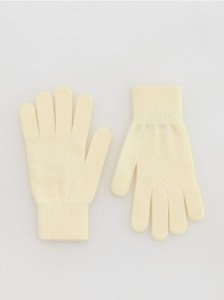 Gładkie rękawiczki - złamana biel