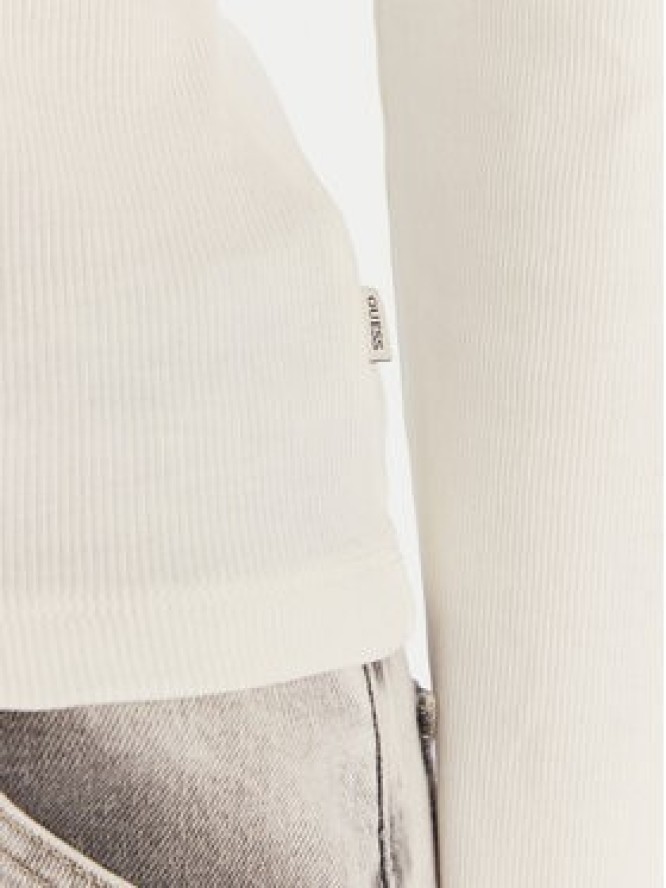 Guess Jeans Bluzka W6RP24 KA0H1 Écru Slim Fit