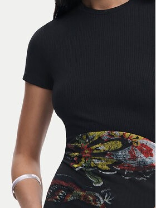 Desigual Sukienka codzienna Paisley 25SWVK32 Czarny Regular Fit