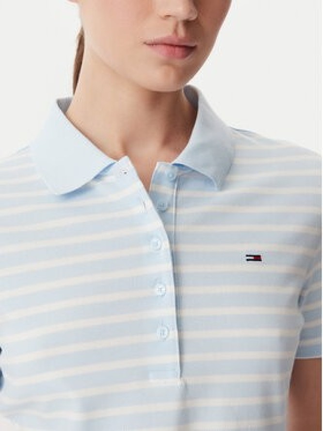 Tommy Jeans Polo Essential DW0DW22820 Niebieski jasny Regular Fit