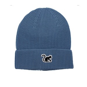 Czapka dzianinowa Beanie z wełny merynosów / rozmiar uniwersalny (niebieska)