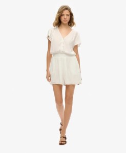 superdry Ss Printed Playsuit krótka sukienka z nadrukiem z wiskozy