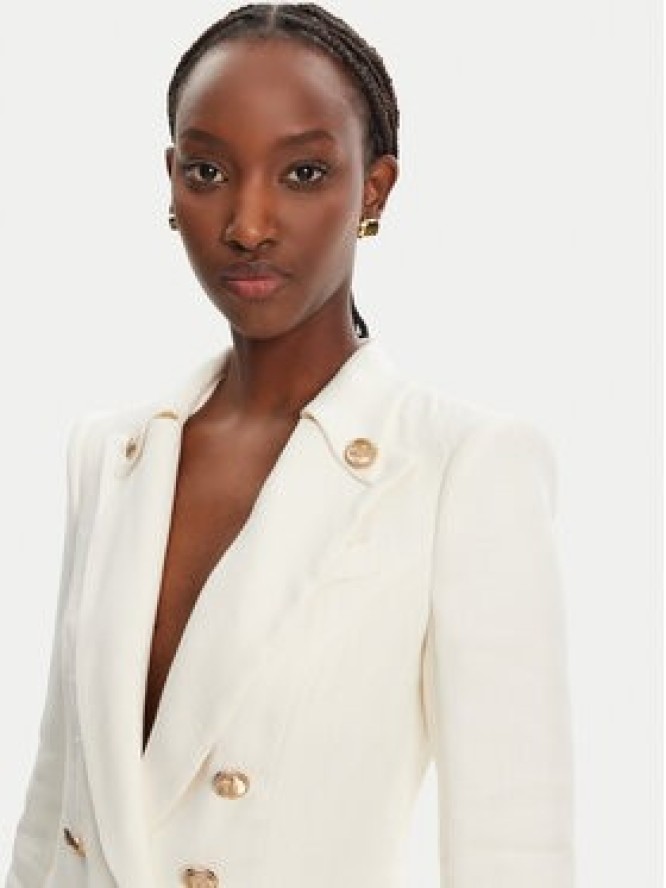 Elisabetta Franchi Marynarka GI-162-52E2-V760 Biały Regular Fit