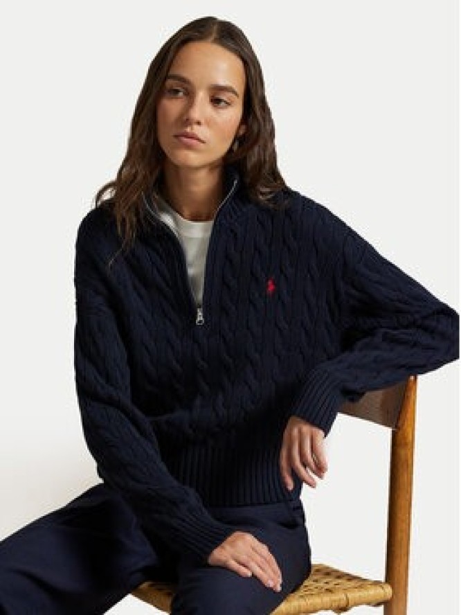 Polo Ralph Lauren Sweter 211963467002 Granatowy Relaxed Fit