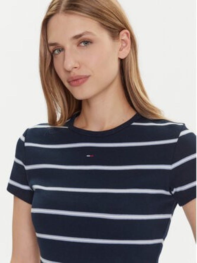 Tommy Jeans T-Shirt Essential DW0DW17383 Granatowy Slim Fit