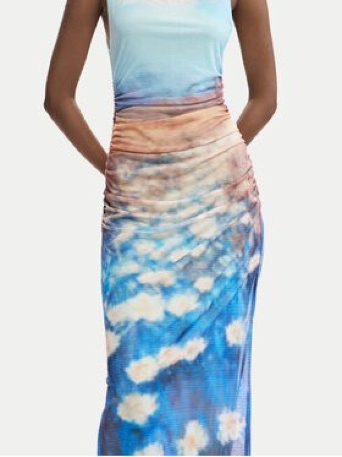 Desigual Sukienka letnia Celeste 26SWVK28 Niebieski Slim Fit