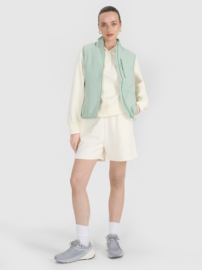 4F Bezrękawnik ze stójką damski - miętowy XS