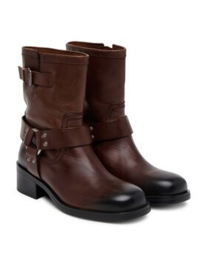 Tommy Jeans Botki Tjw Biker EN0EN02811 Brązowy