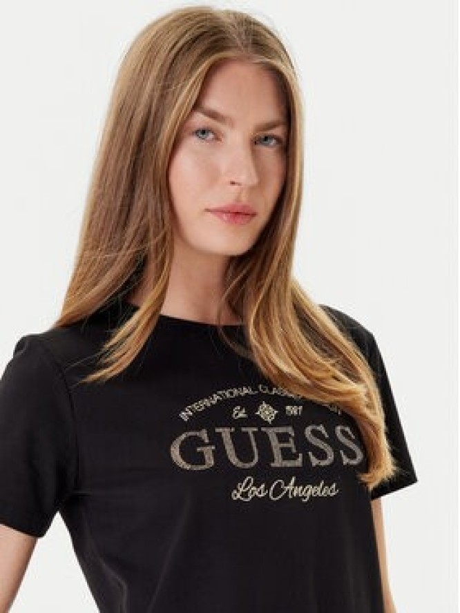 Guess T-Shirt V5YI13 J1314 Czarny Regular Fit