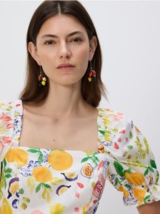 Sukienka z autorskim wzorem - wielobarwny