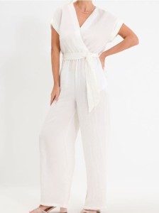 Kombinezon z wiskozą - biały