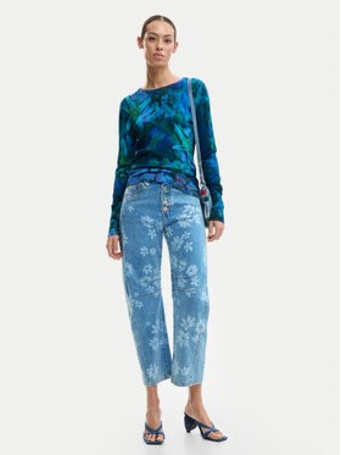 Desigual Sweter Suecia 26SWJF36 Niebieski Regular Fit