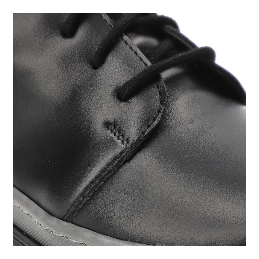 Czarne Botki Wasak Stylowe Obuwie Damskie Ze Skóry Naturalnej