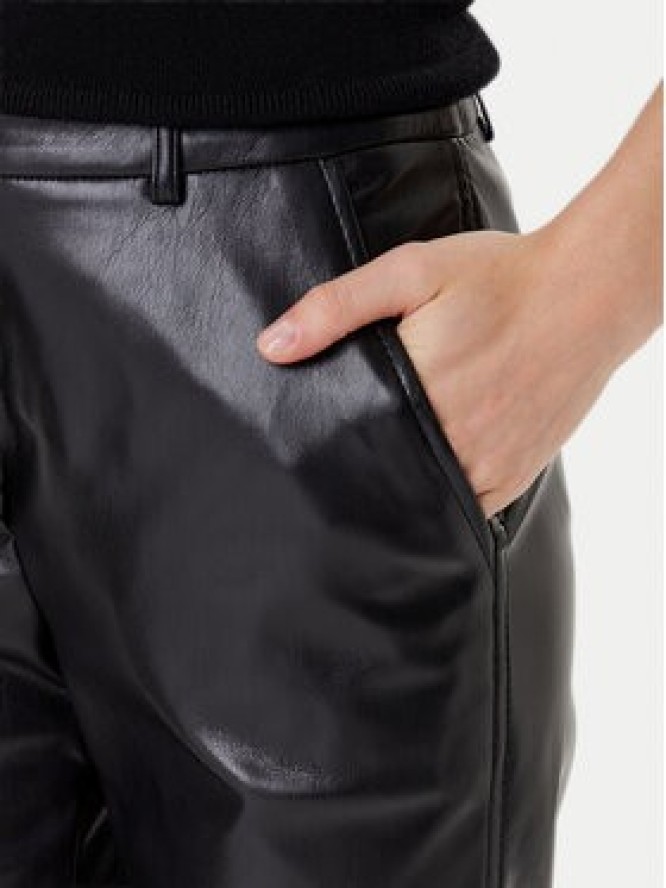 Marella Spodnie z imitacji skóry Teodora 2523786011 Czarny Slim Fit