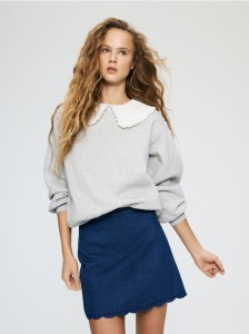 Bluza z kołnierzykiem - jasnoszary