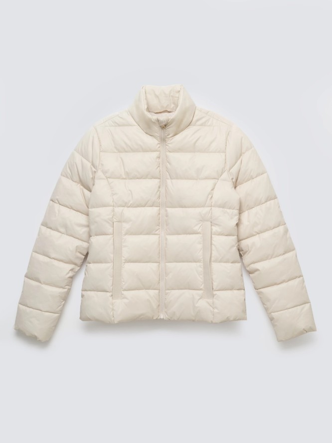 Kurtka damska pikowana ze stójką kremowa Delina 103