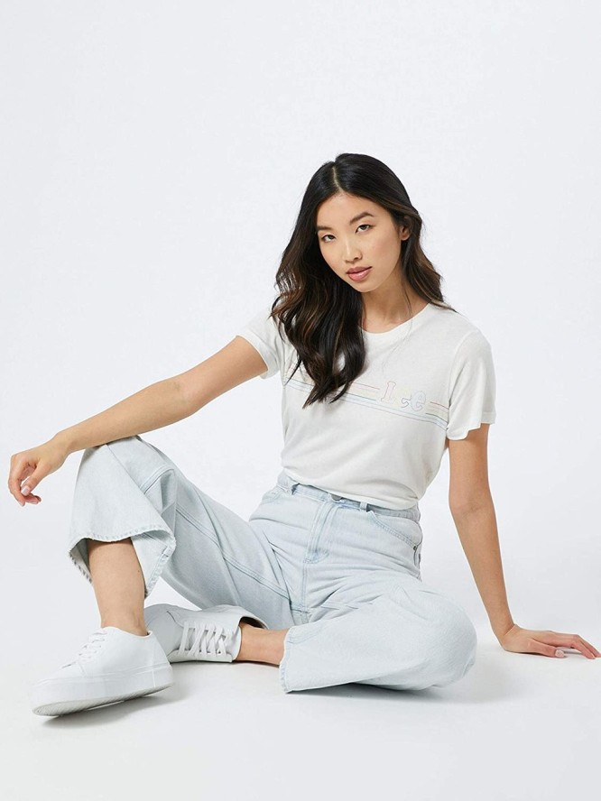 LEE PRIDE TEE DAMSKI T-SHIRT WHITE CANVAS L40GWMRR 112108554