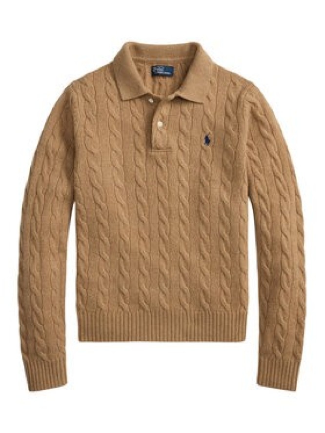 Polo Ralph Lauren Sweter 211972132002 Brązowy jasny Regular Fit