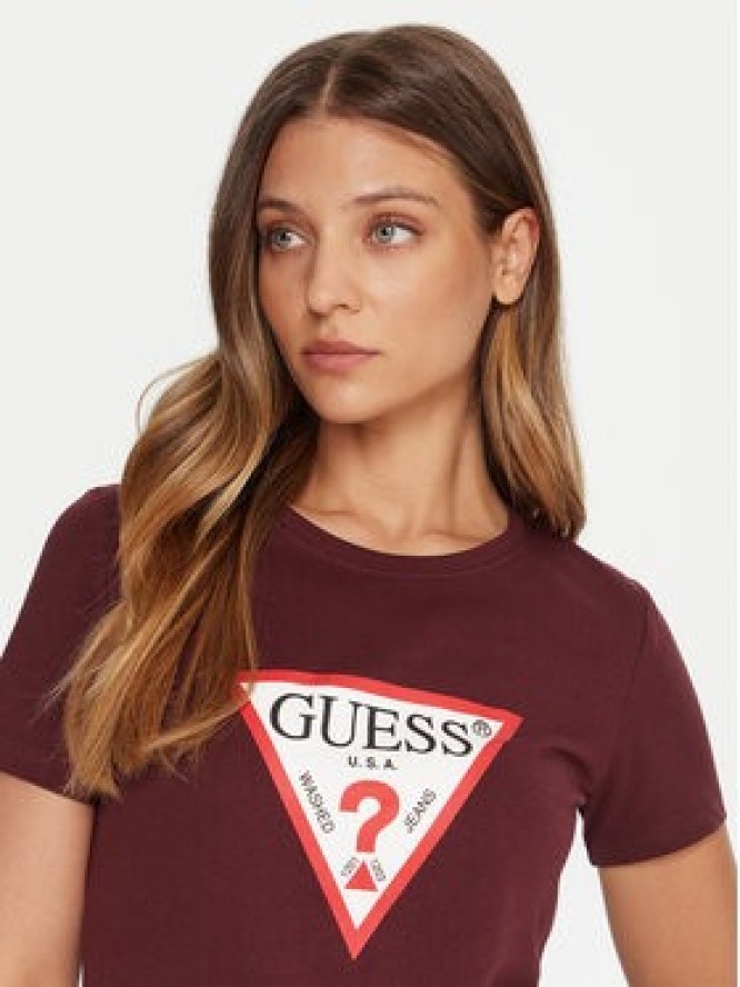 Guess T-Shirt W1YI1B I3Z14 Bordowy Regular Fit