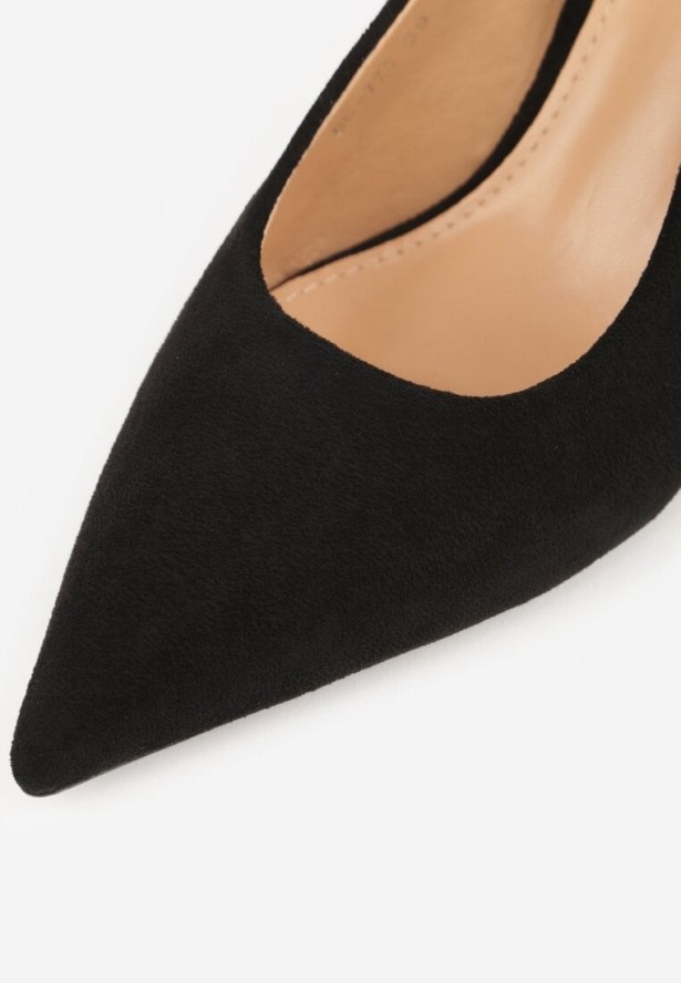 Czarne Sandały na Szpilce w Stylu Slingback Tarosie