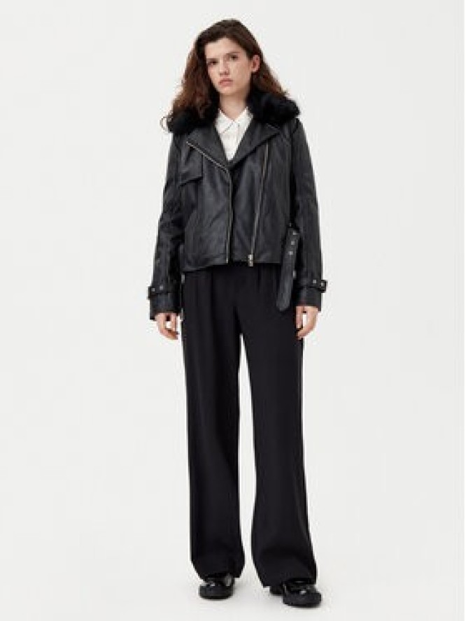 Motivi Kurtka z imitacji skóry R396Q000922N Czarny Slim Fit