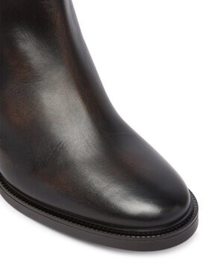 Tommy Hilfiger Botki TH Stud Heel Riding Ankle Boot FW0FW09552 Brązowy ciemny