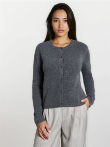Gładki kardigan - szary