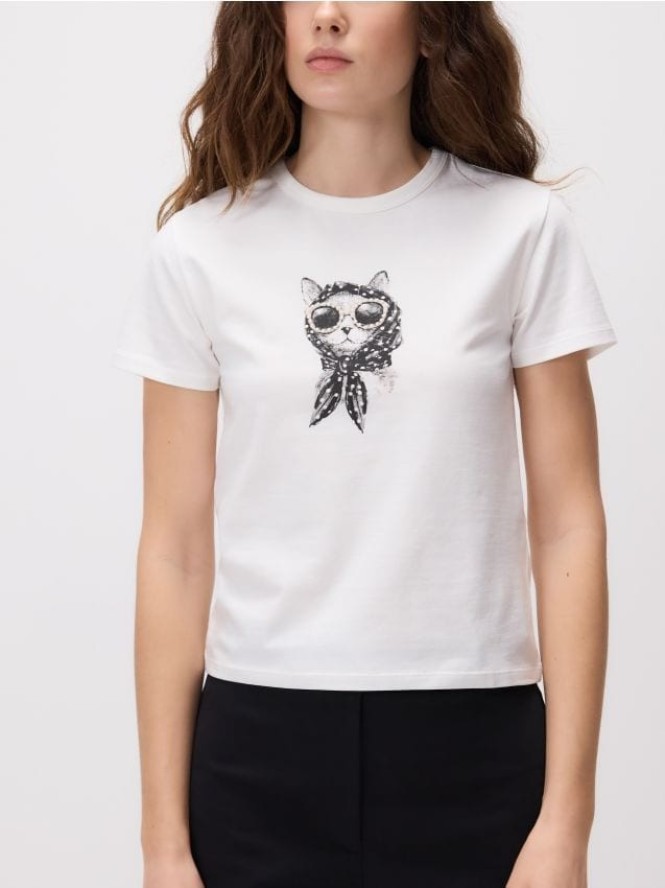 T-shirt z nadrukiem - biały