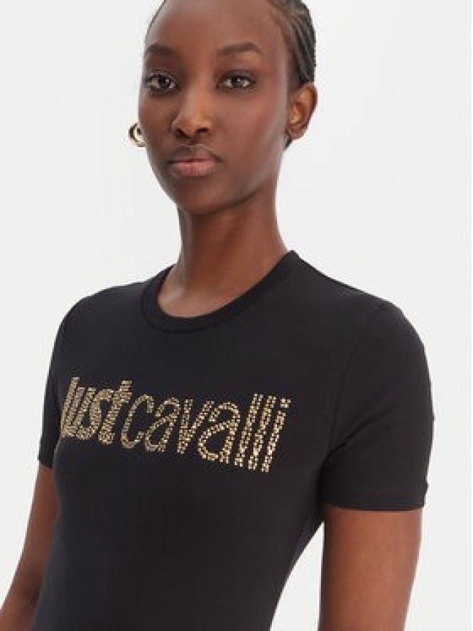 Just Cavalli Sukienka codzienna 80PAOE21 CJ112 Czarny Slim Fit