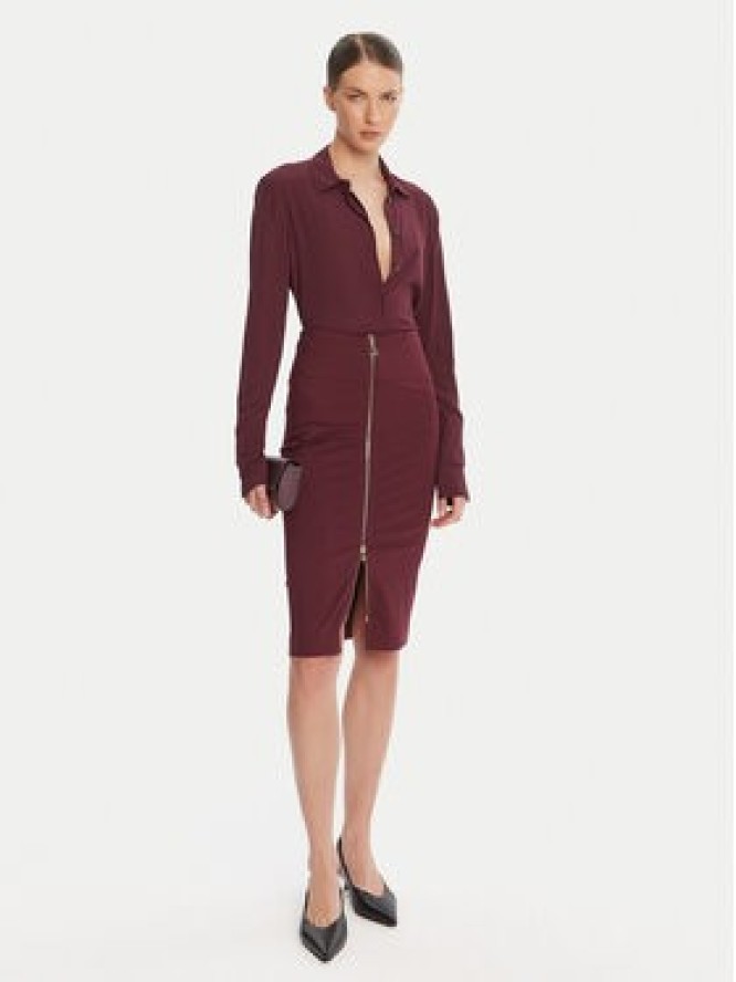 Patrizia Pepe Koszula 8C0761 A8I1 Bordowy Regular Fit