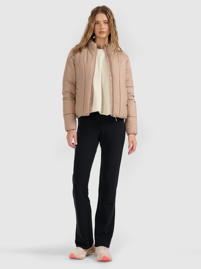 4F Kurtka puchowa z wypełnieniem syntetycznym damska - beżowa XXL