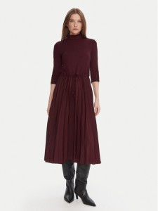 Tommy Hilfiger Sukienka codzienna WW0WW46138 Bordowy Slim Fit