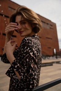 Wiskozowa koszula brązowa