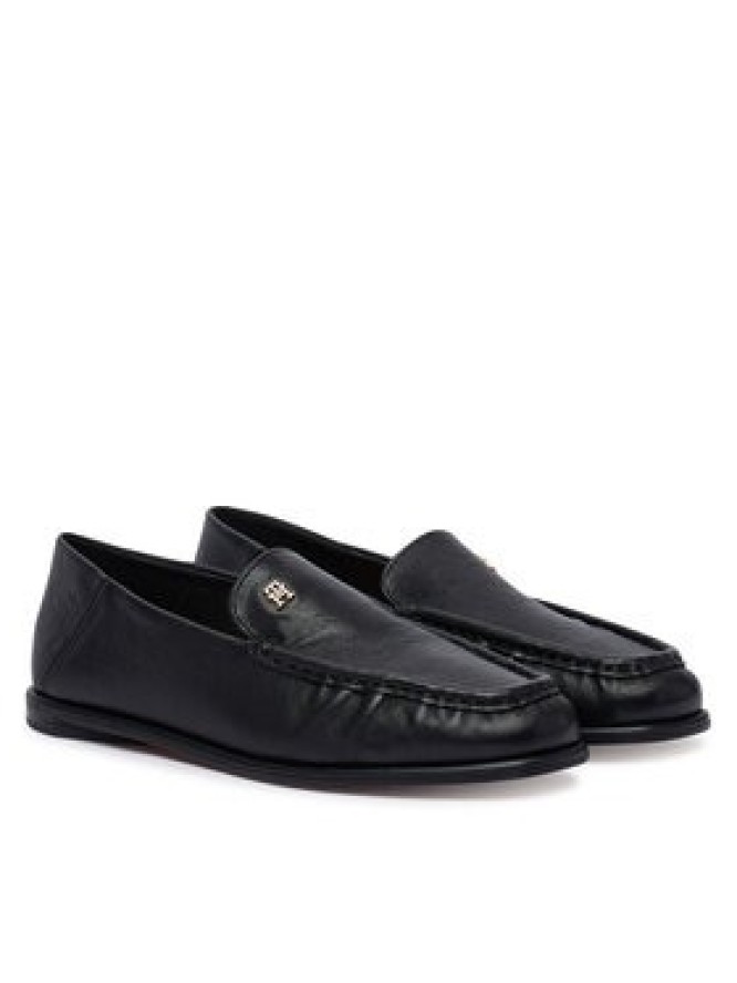 Tommy Hilfiger Lordsy Leather Ruched Toe Loafers FW0FW09250 Czarny