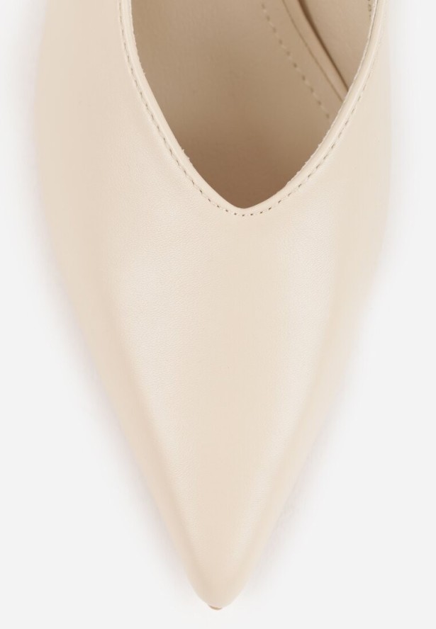 Beżowe Sandały Vices Slingback na Obcasie Tilarina