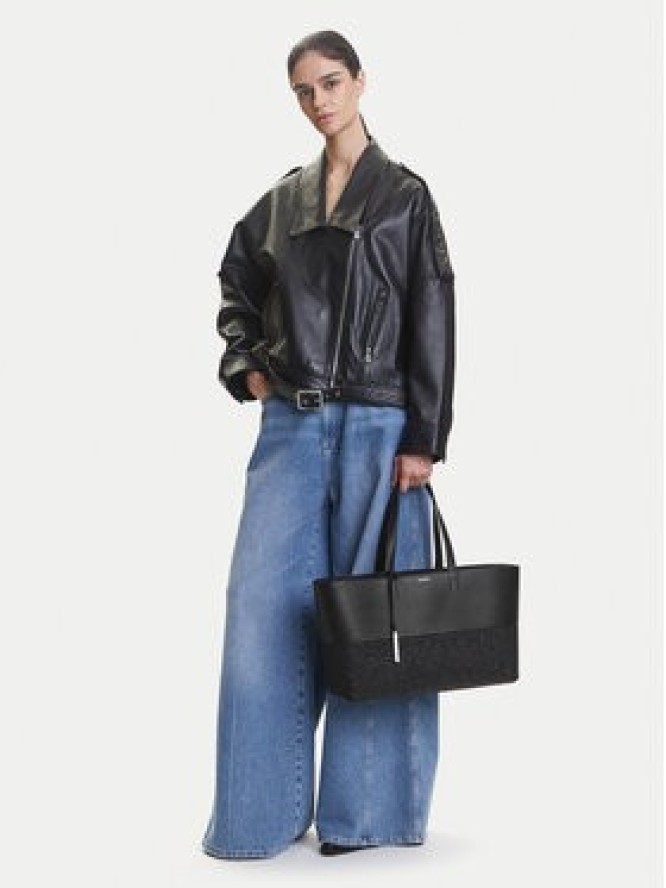 Calvin Klein Torebka Ck Mixmedia Shopper_Raffia K60K613167 Czarny