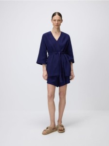 Muślinowe szorty - granatowy