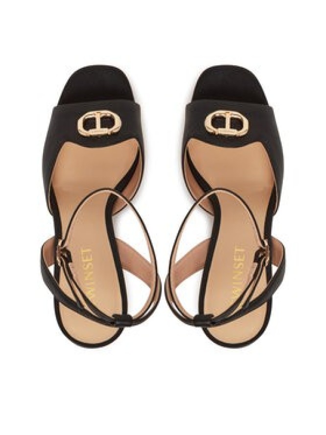 TWINSET Sandały 251TCP122 Czarny