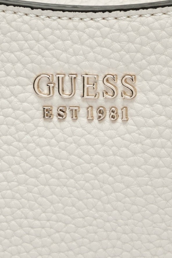 GUESS Biała torebka damska klasyczna SML Girlfriend Satchel