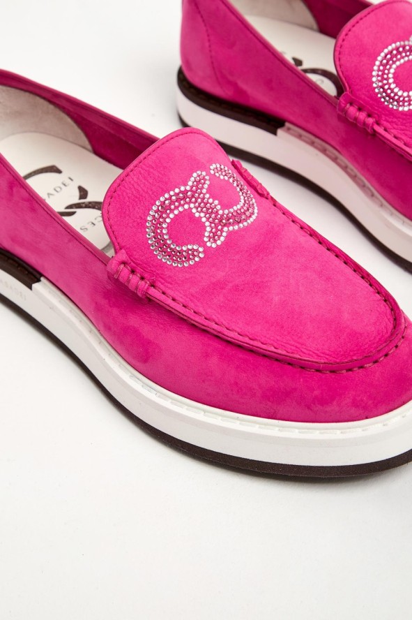 Mokasyny damskie zamszowe CESARE CASADEI