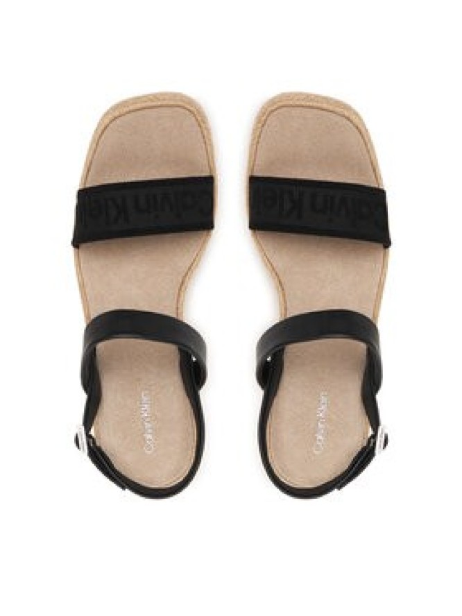 Calvin Klein Espadryle Wedge Espad 70 Webbing Lth HW0HW02901 Czarny
