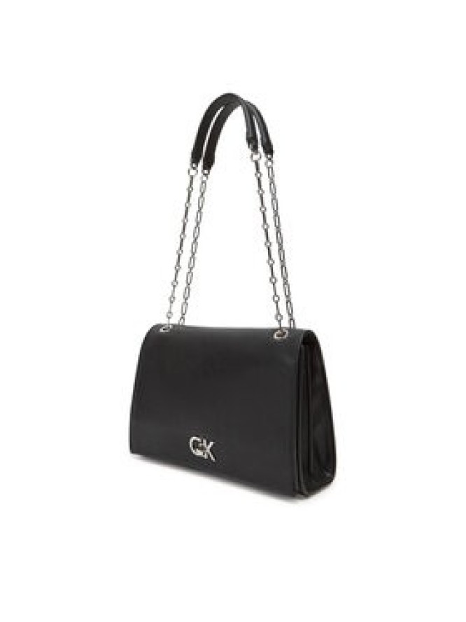 Calvin Klein Torebka Re-Lock Medium Chain LV04F3104G Czarny