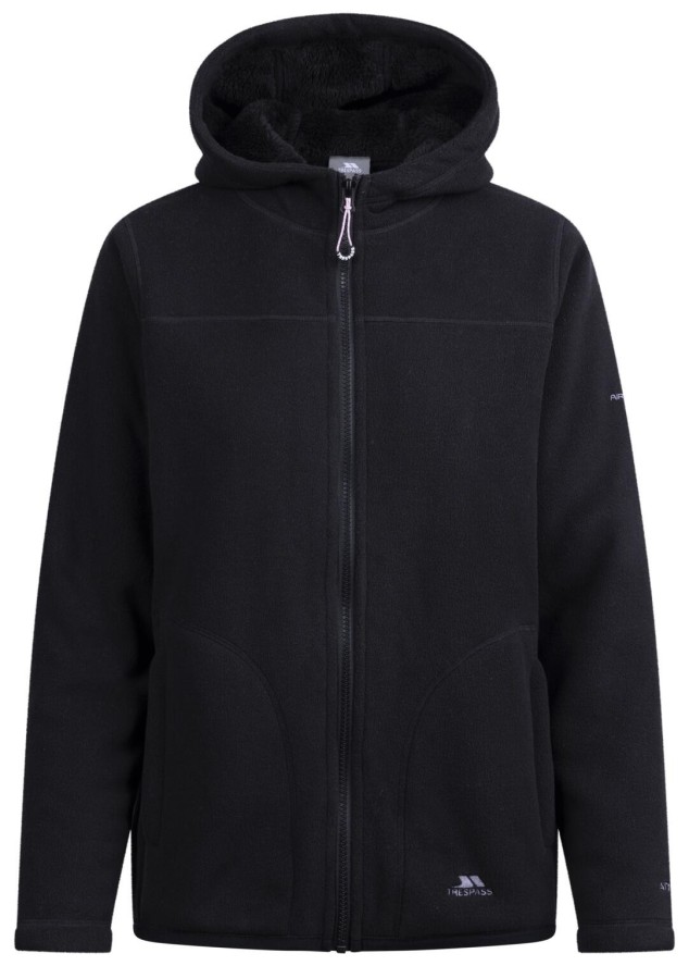 Kurtka polarowa 2058 z kapturem, bonded fleece i pełnym zamkiem